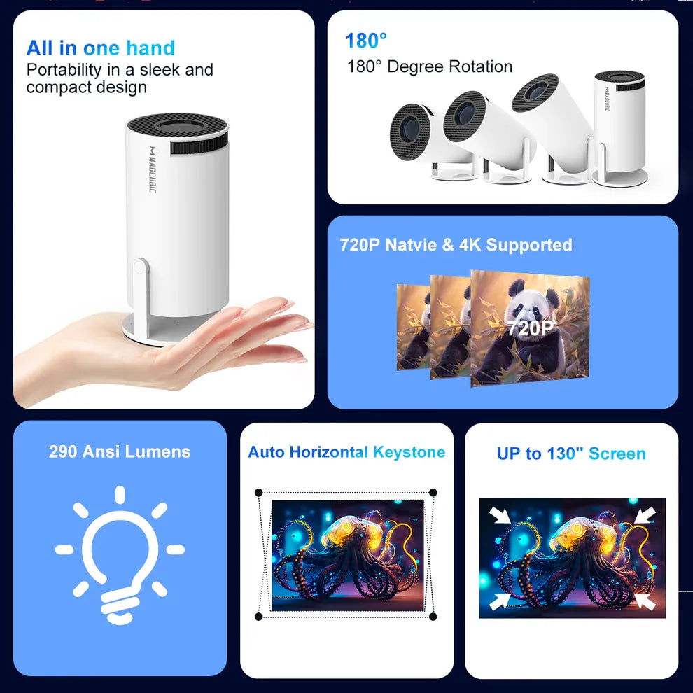 Beamora™ Cinematic Portable Home Projector